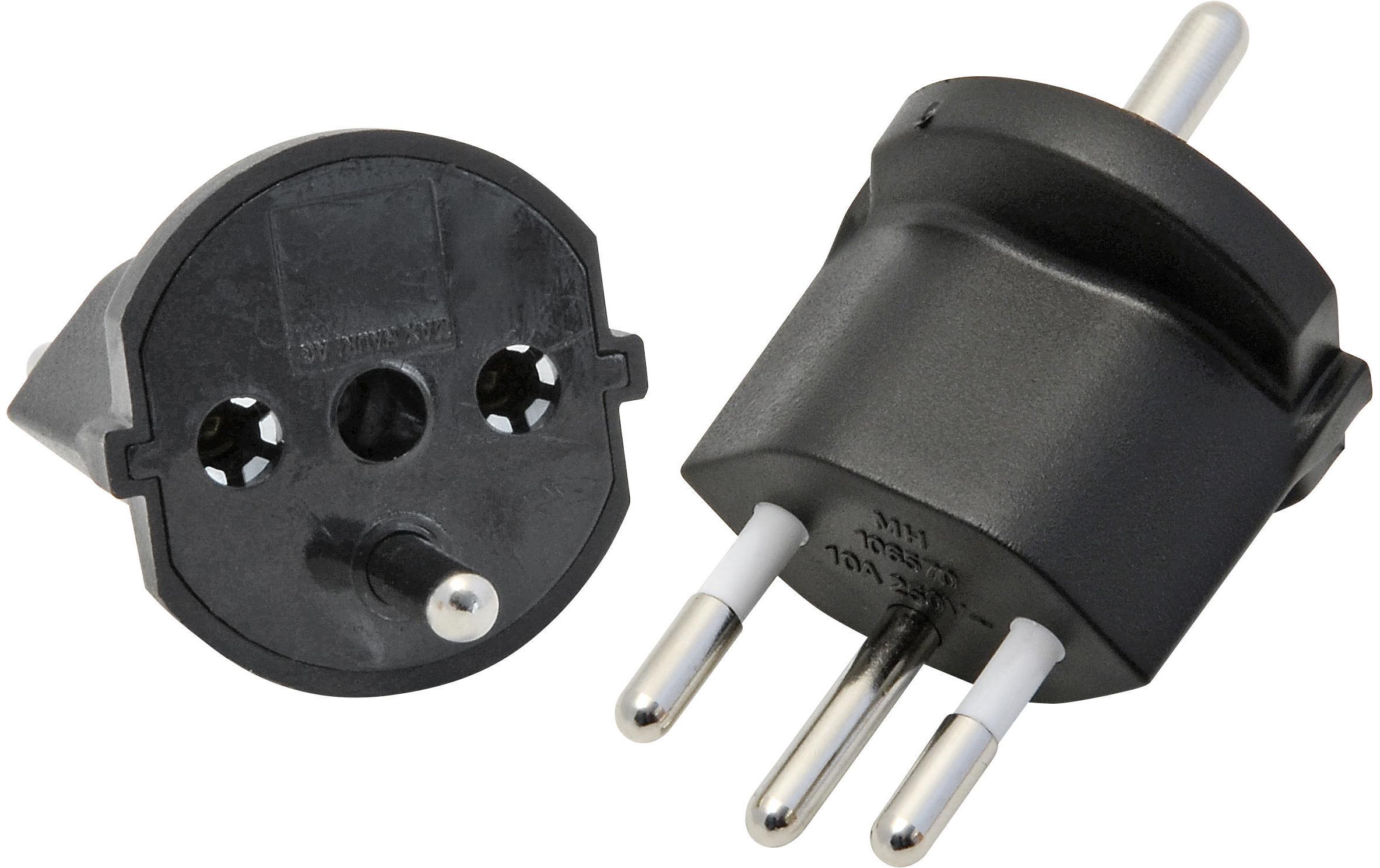 STEFFEN Fixadapter SchuKo Konturenstecker – T12 schwarz