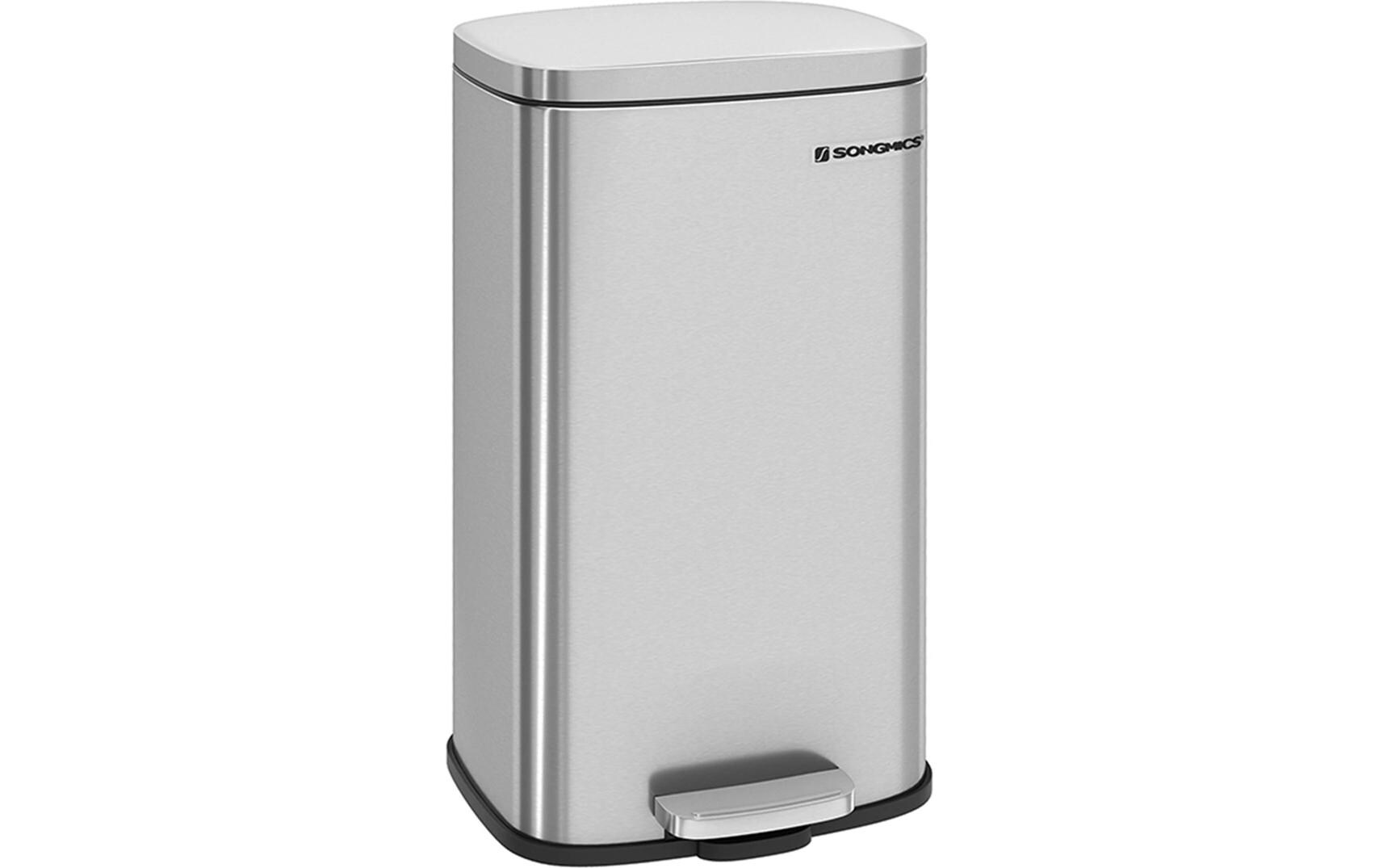 Songmics Abfalleimer mit Inneneimer 30 l, Silber