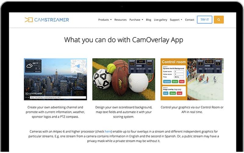 Camstreamer CamOverlay App für AXIS Netzwerkkameras