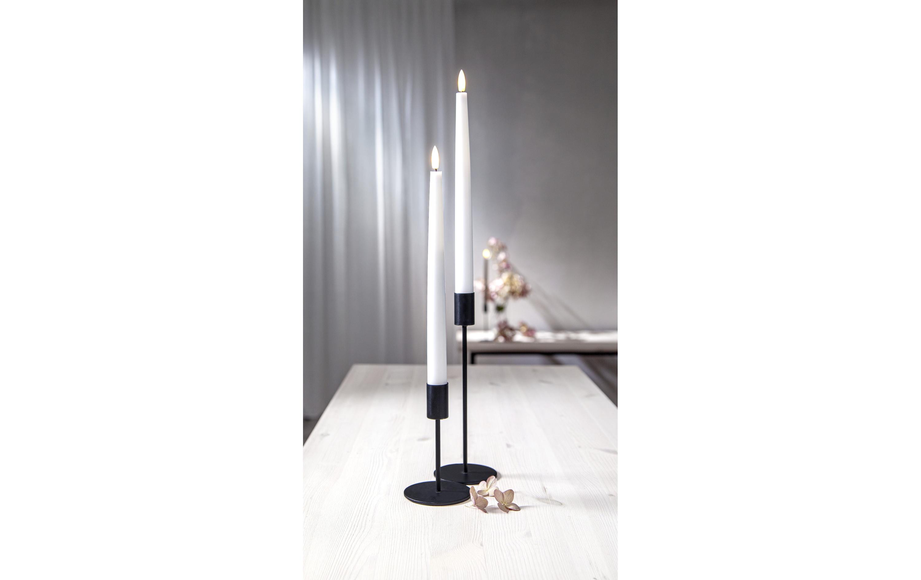 Star Trading LED-Stabkerzen Set Flamme Slim, 2 Stück, Weiss