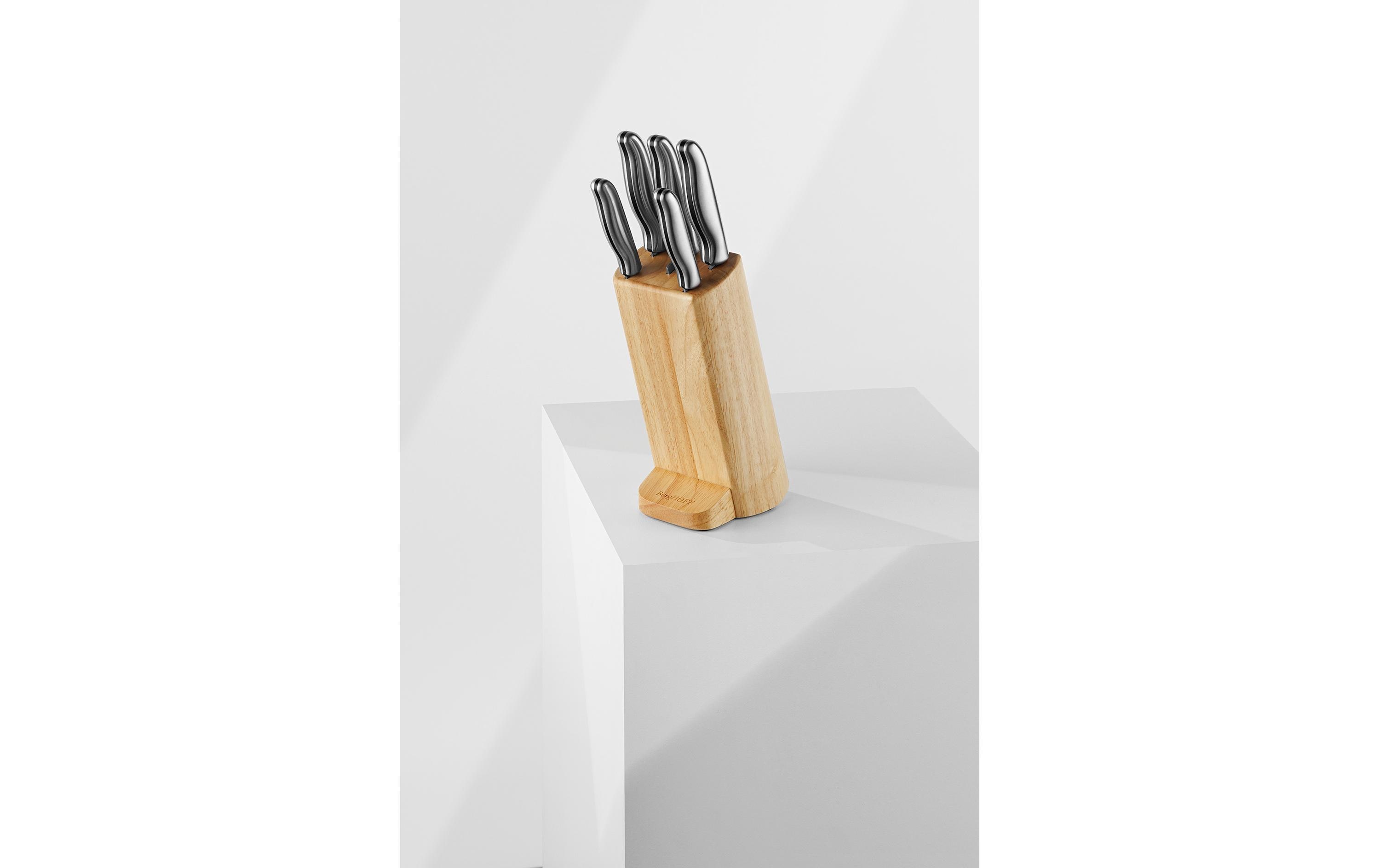 BergHOFF Messerblock-Set mit Messer Entity 6-teilig Braun/Silber