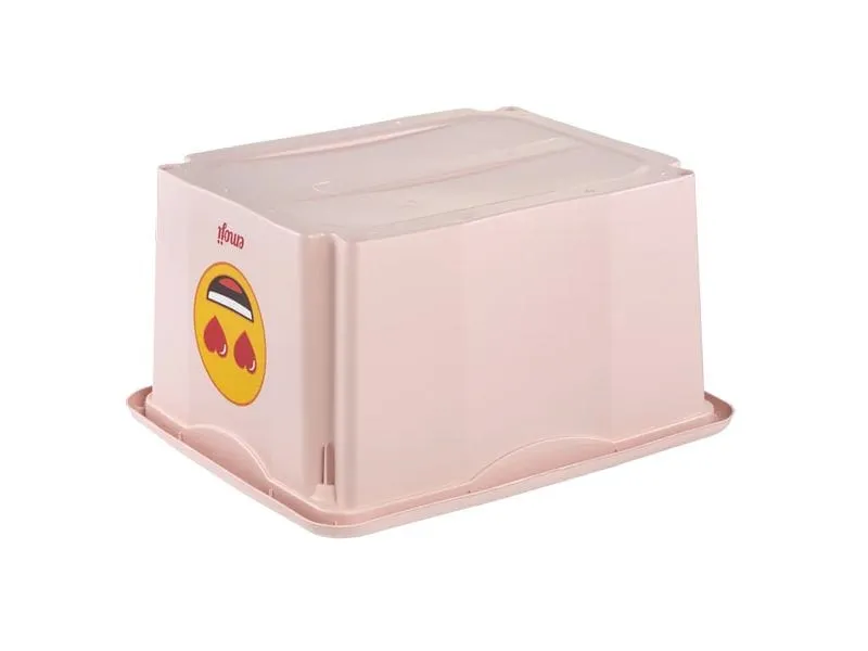 keeeper Karolina Aufbewahrungsbox Kunststoff 30 l Rosa Emoji Hearts