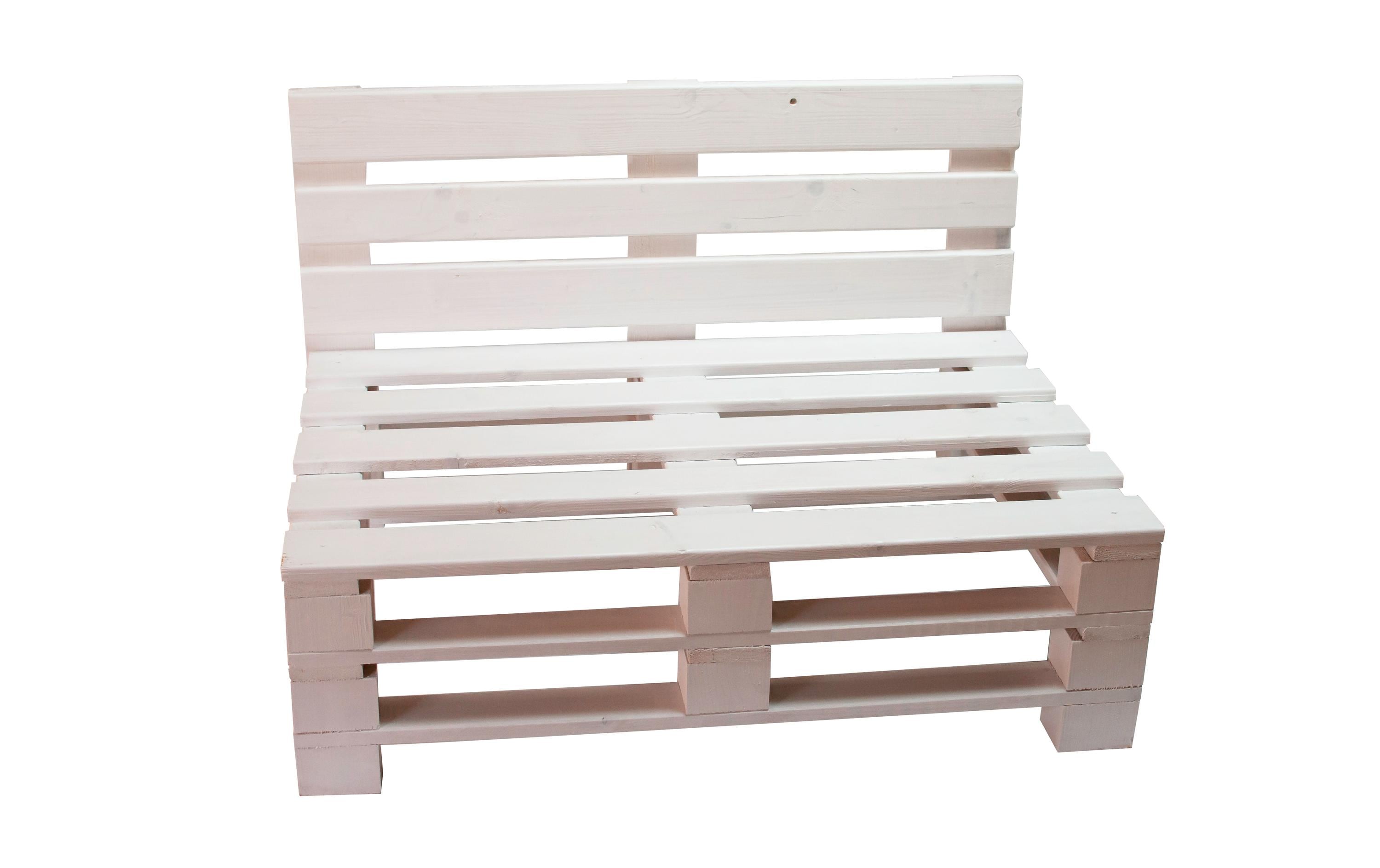 COCON Palettensofa Weiss, 120 x 50/86 x 80