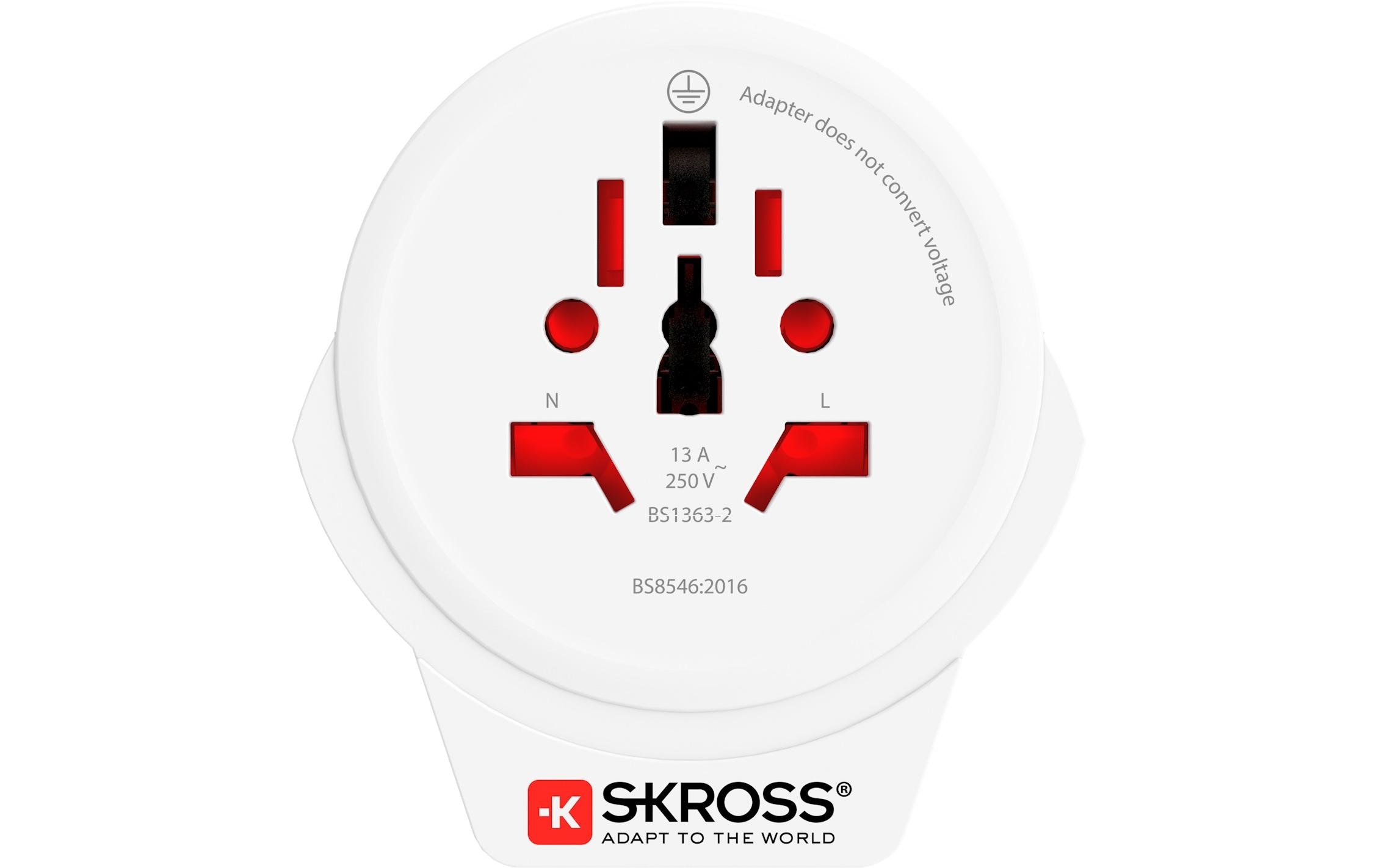 SKROSS Reiseadapter World USA mit USB Ladegerät