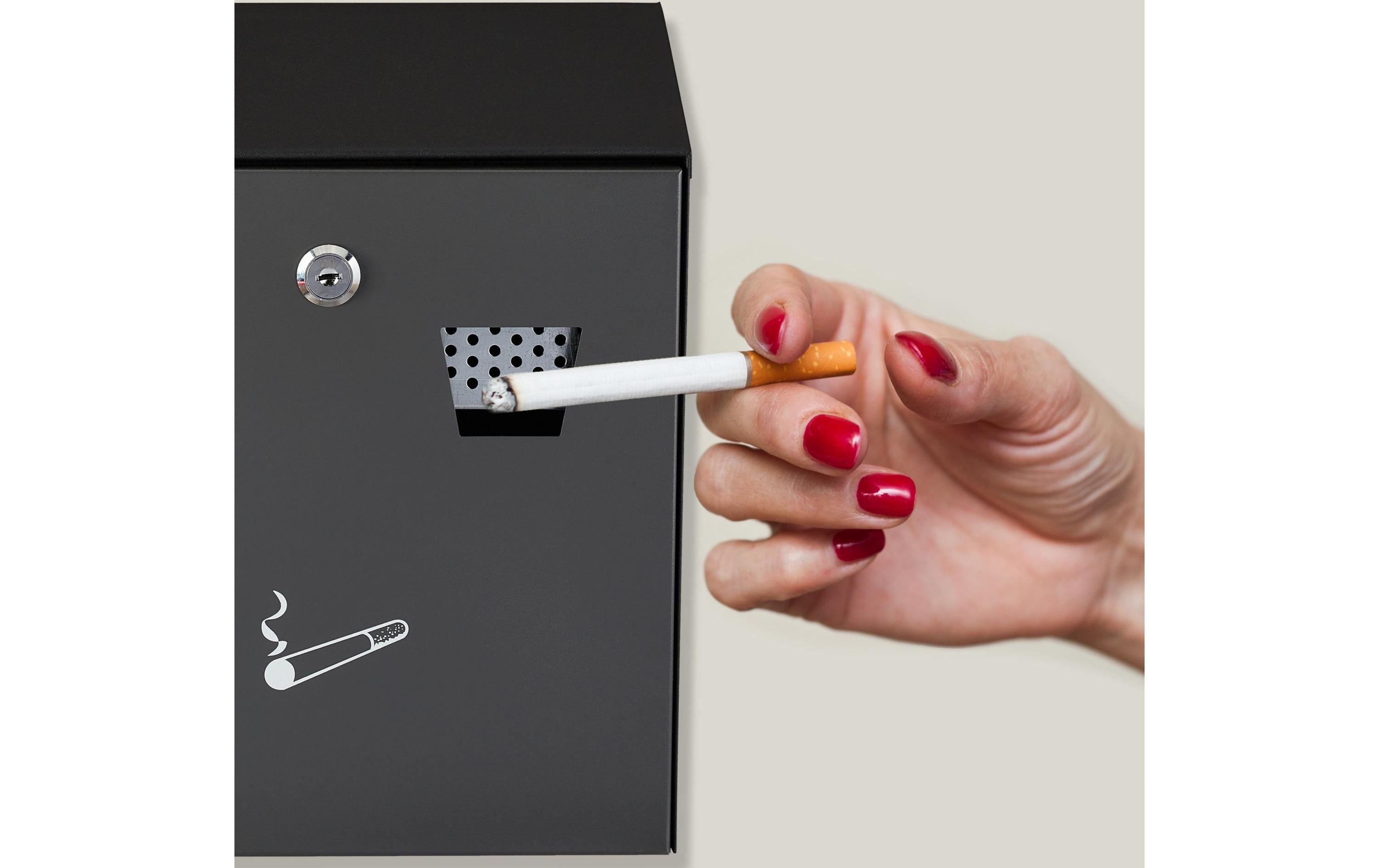 relaxdays Wandascher für aussen Schwarz/Silber