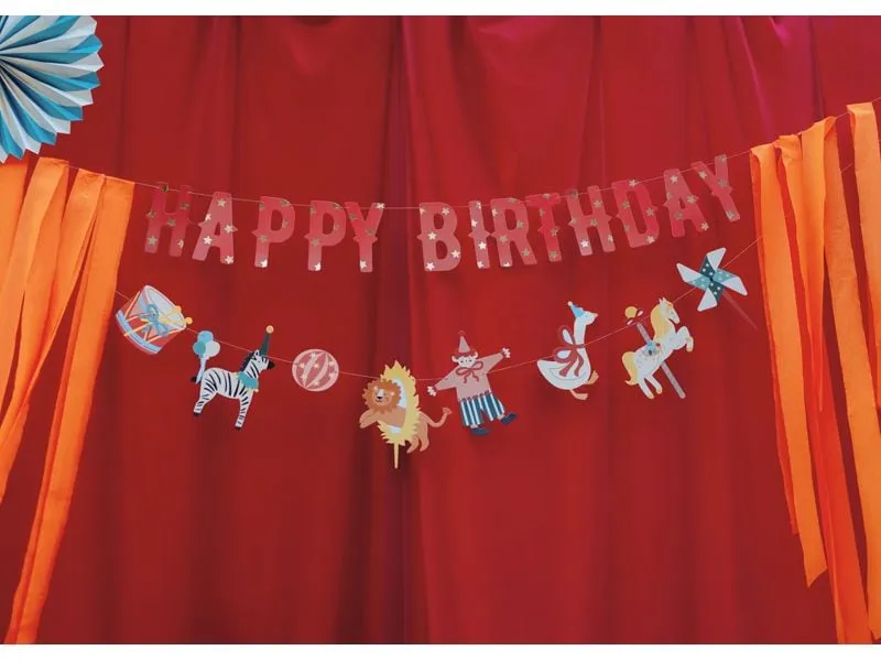 Partydeco Girlande Happy Birthday Zirkus, farbig, 275 cm Partydeco Girlande Happy Birthday Zirkus, farbig, 275 cm