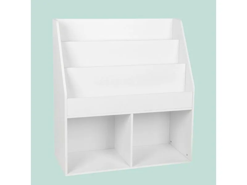 relaxdays Bücherregal für Kinder 79 x 72 x 30.5 cm Weiss/Blau relaxdays Bücherregal für Kinder 79 x 72 x 30.5 cm Weiss/Blau