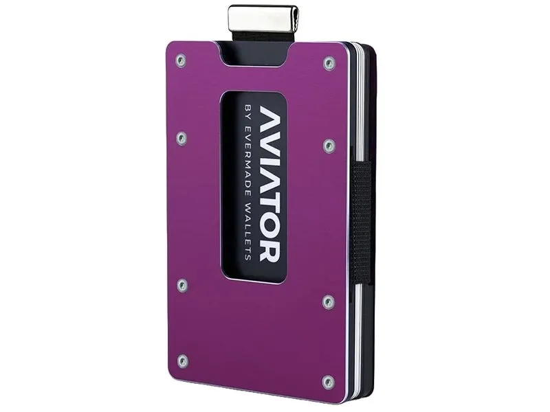 AVIATOR Wallet SLIDE Metal cash clip purple berry AVIATOR Wallet SLIDE Metal cash clip purple berry