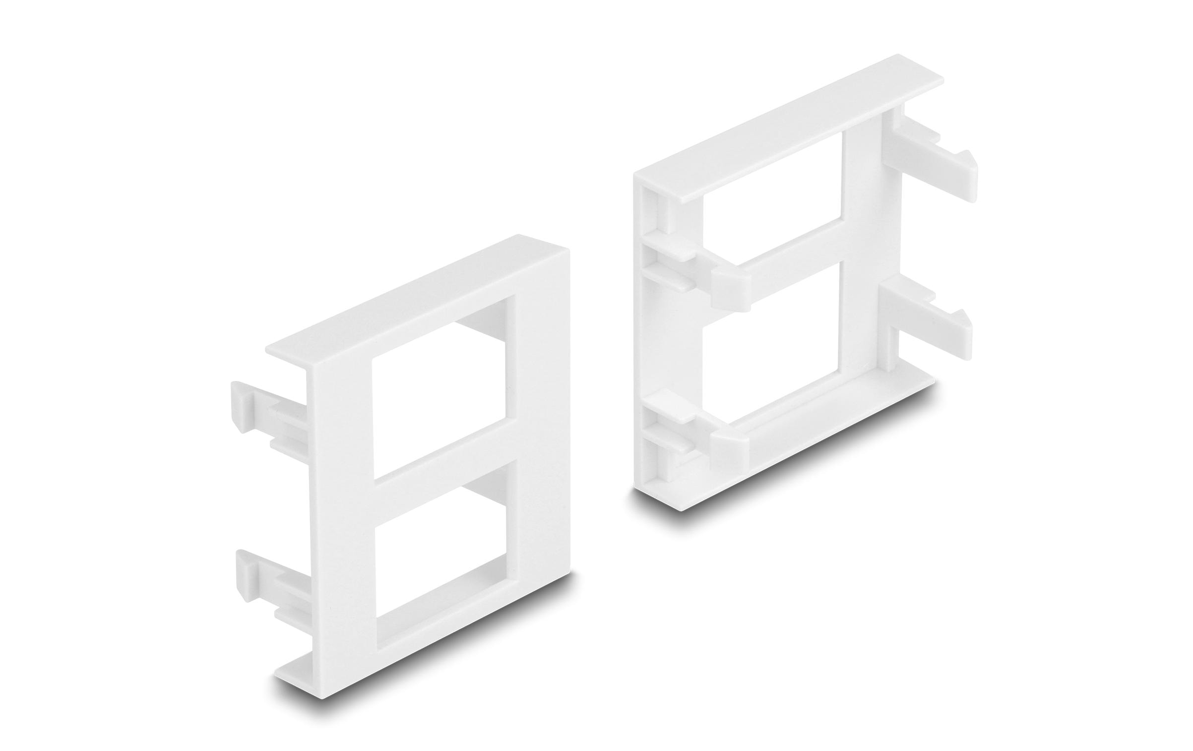 Delock Easy 45 Modulblende 2x Rechteck-Ausschnitt 5 Stück, Weiss Delock Easy 45 Modulblende 2x Rechteck-Ausschnitt 5 Stück, Weiss