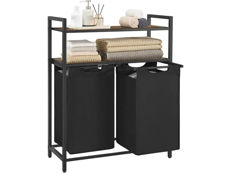 VASAGLE Wäschekorb 46 l, Schwarz