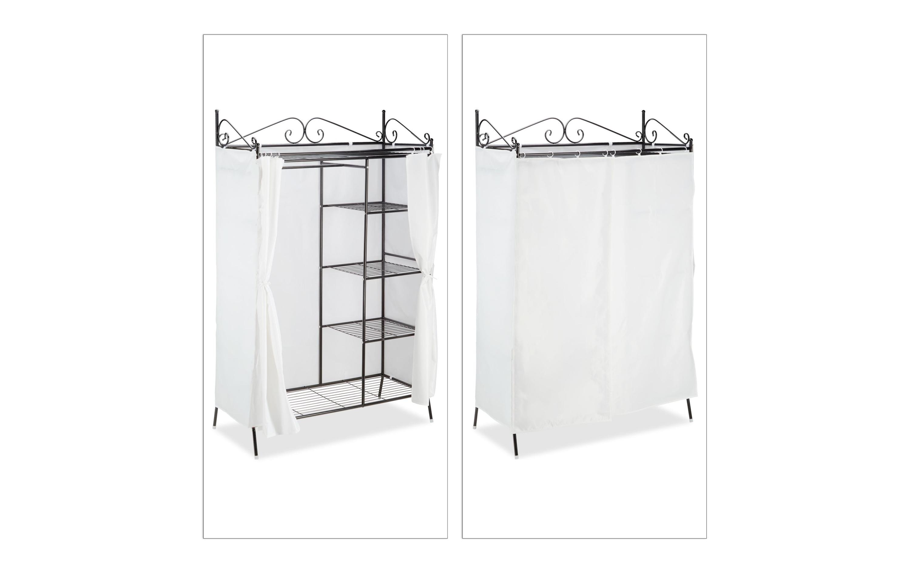 relaxdays Garderobenständer Country 172 x 105 x 45 cm, Schwarz/Weiss