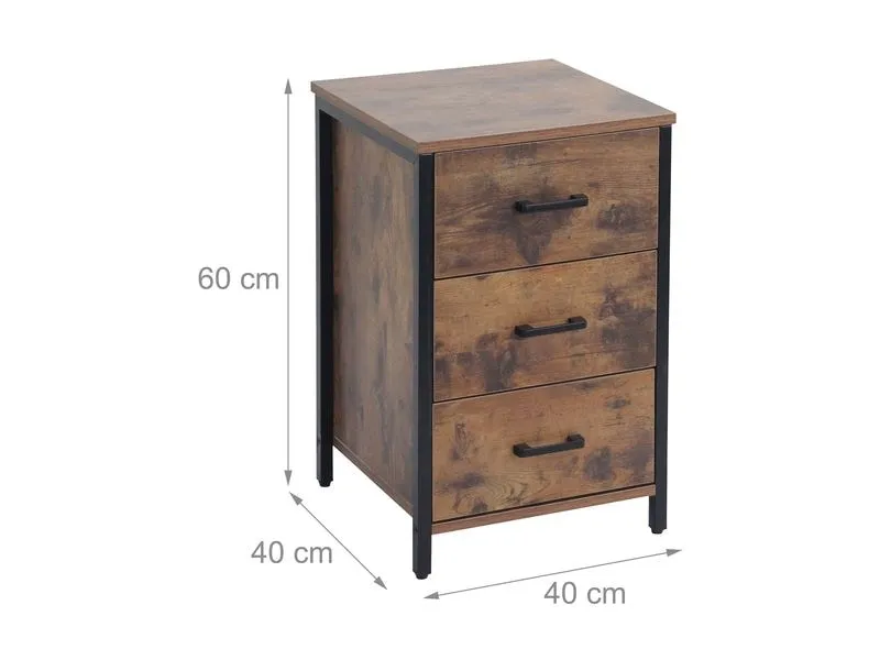 relaxdays Nachttisch 40 x 60 cm, Schwarz/Braun relaxdays Nachttisch 40 x 60 cm, Schwarz/Braun