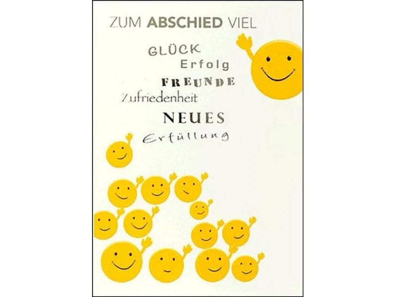 ABC Abschiedskarte Winkende Smileys B6 ABC Abschiedskarte Winkende Smileys B6