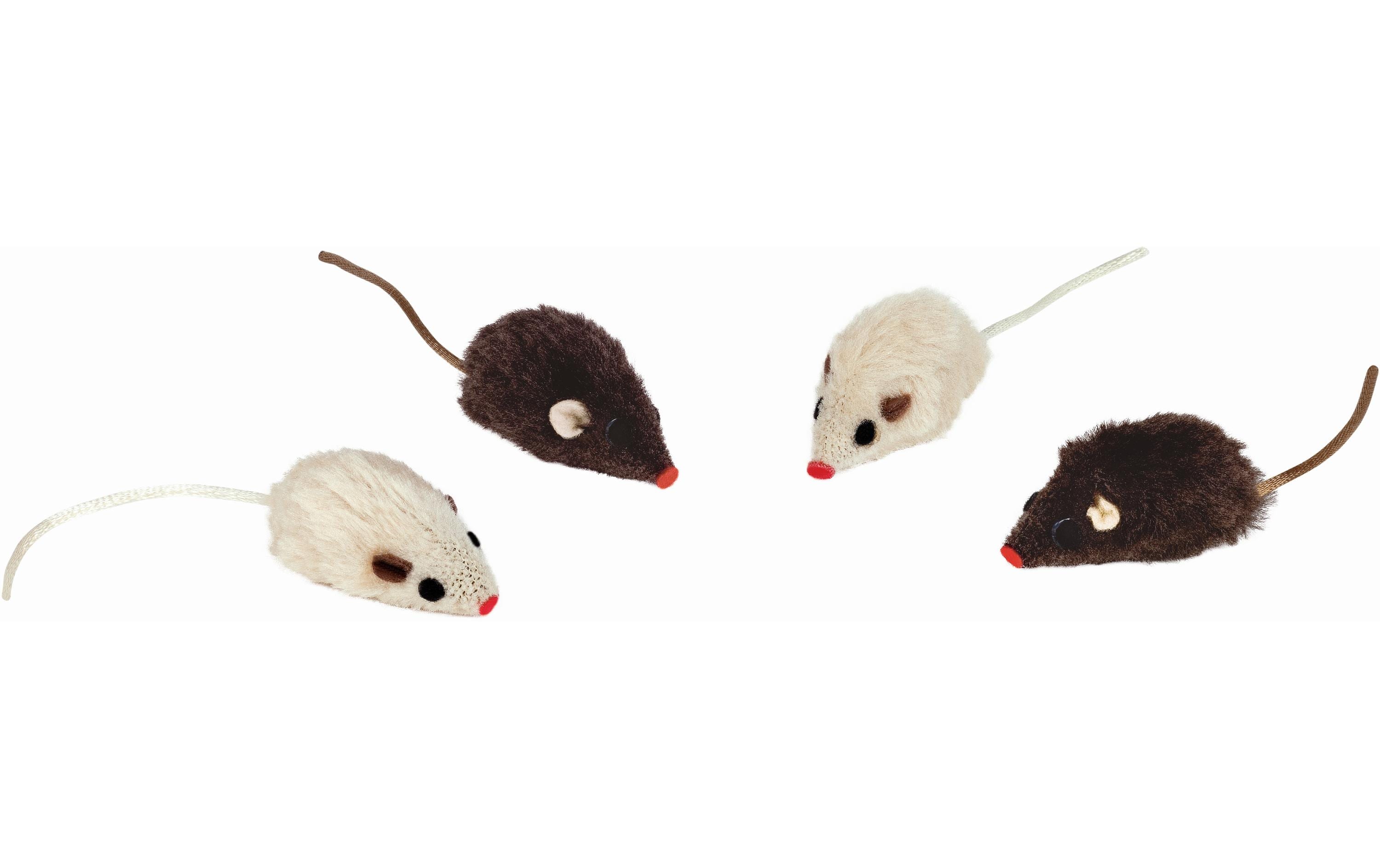 Nobby Katzen-Spielzeug Plüschmaus mit Rassel, 4 Stück, 5 cm Nobby Katzen-Spielzeug Plüschmaus mit Rassel, 4 Stück, 5 cm
