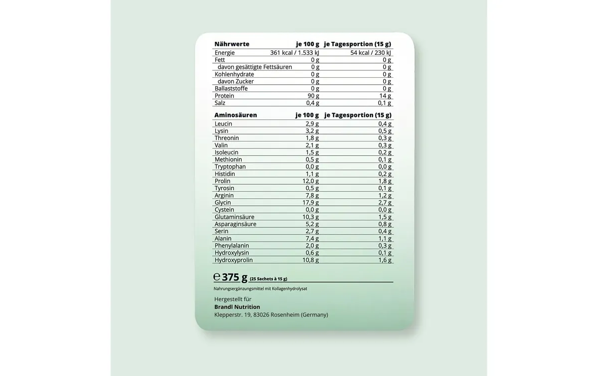 Brandl-Nutrition Kollagen Pulver Sachet 375g
