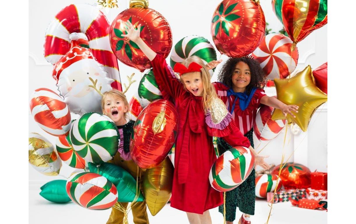 Partydeco Weihnachtsdeko Folienballon Zuckerstange 52 x 82 cm, 1 Stk.