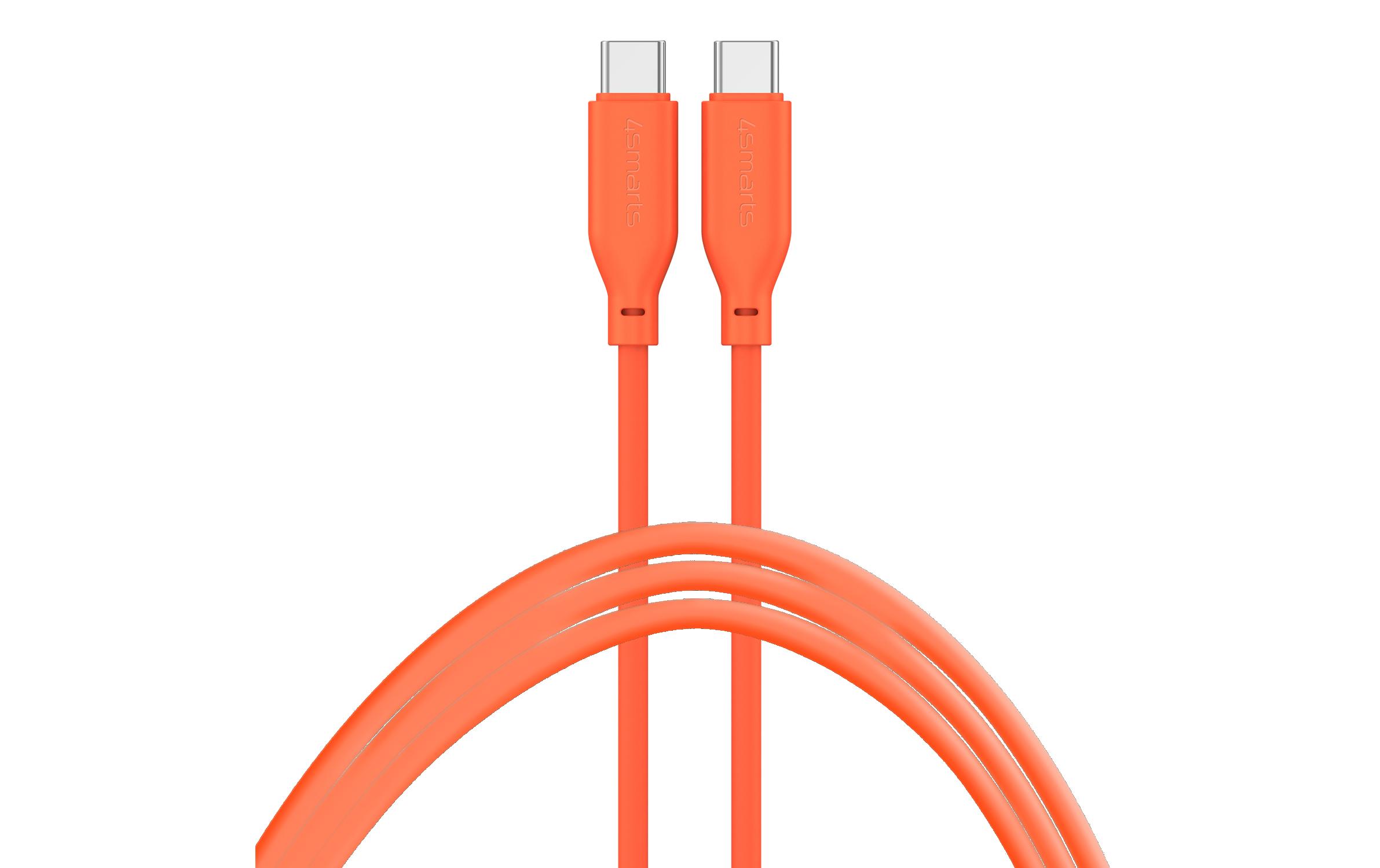4smarts USB 2.0-Kabel Silikon High Flex USB C - USB C 1.5 m Orange