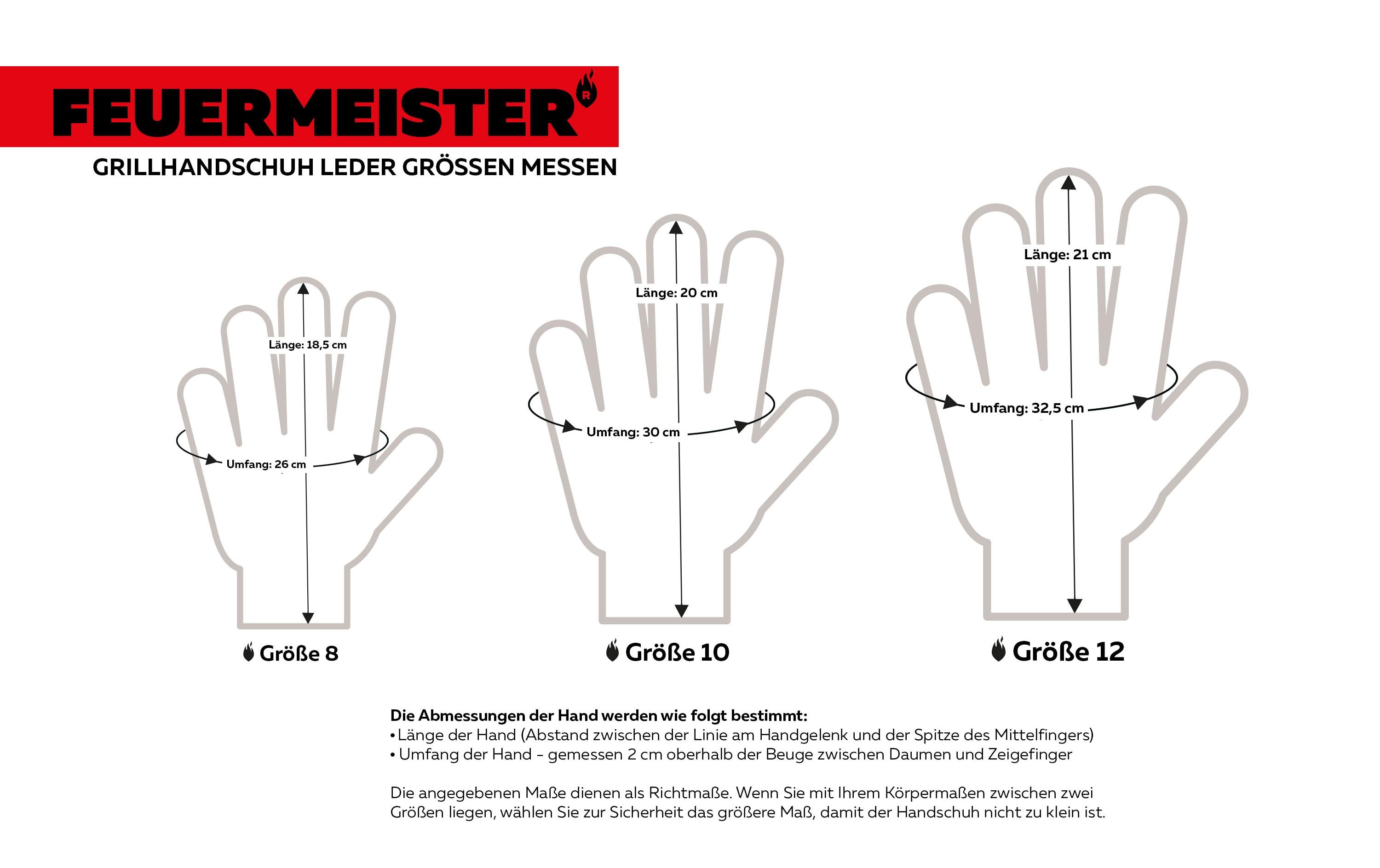 Feuermeister Grillhandschuh Premium BBQ Rot, Grösse 10 Feuermeister Grillhandschuh Premium BBQ Rot, Grösse 10