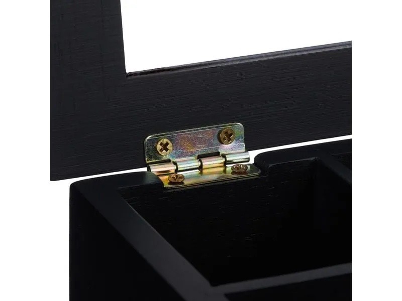 relaxdays Teebeutel-Box 8 Fächer, Schwarz/Transparent