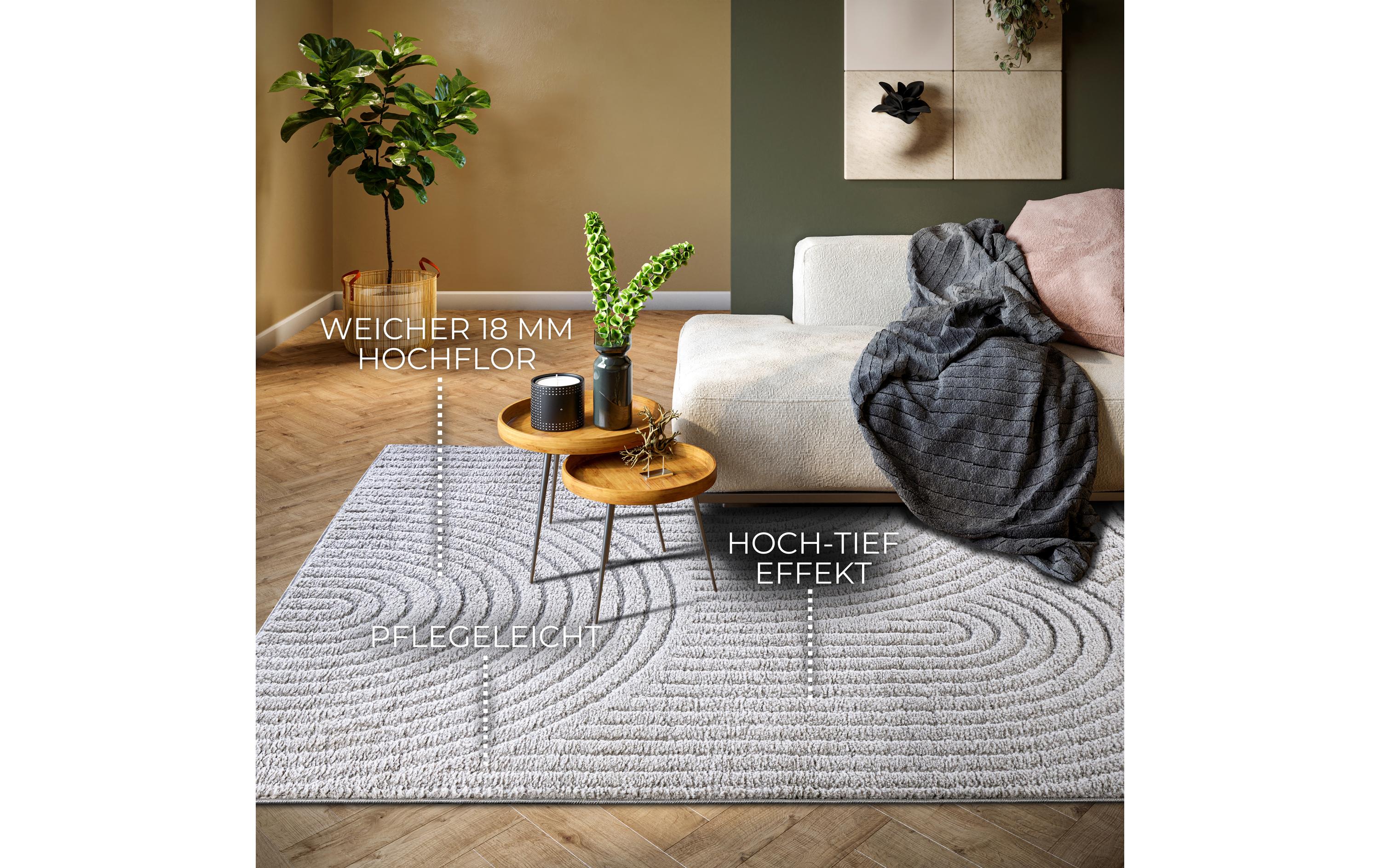 Elle Decoration Teppich Panglao 120 cm x 170 cm, Light Grey