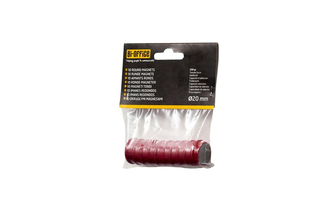 Bi-Office Haftmagnet Super Strong 20 mm Rot, 10 Stück