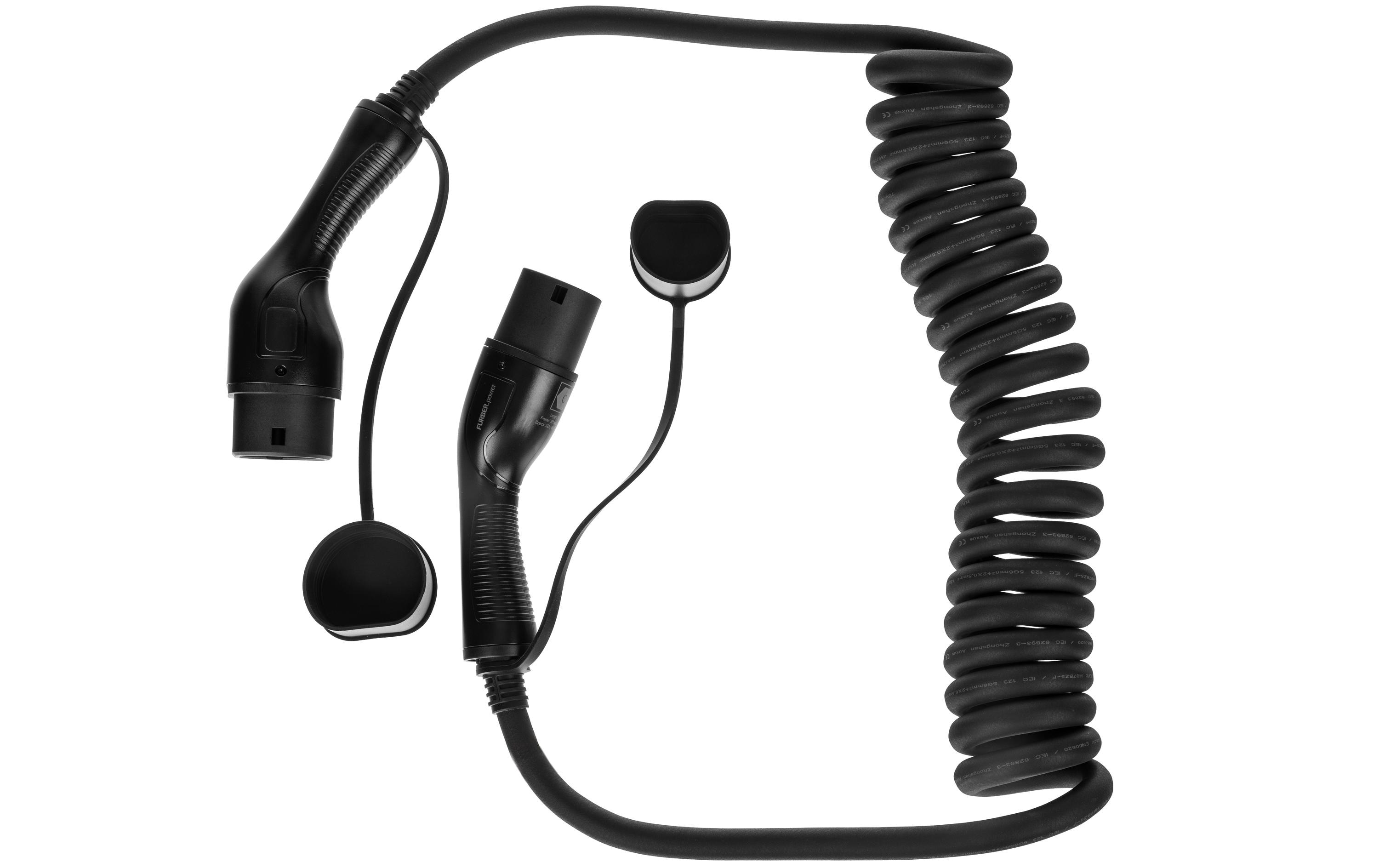 FURBER.power Ladekabel FREYJA Typ 2 22 kW 5 m Spiral