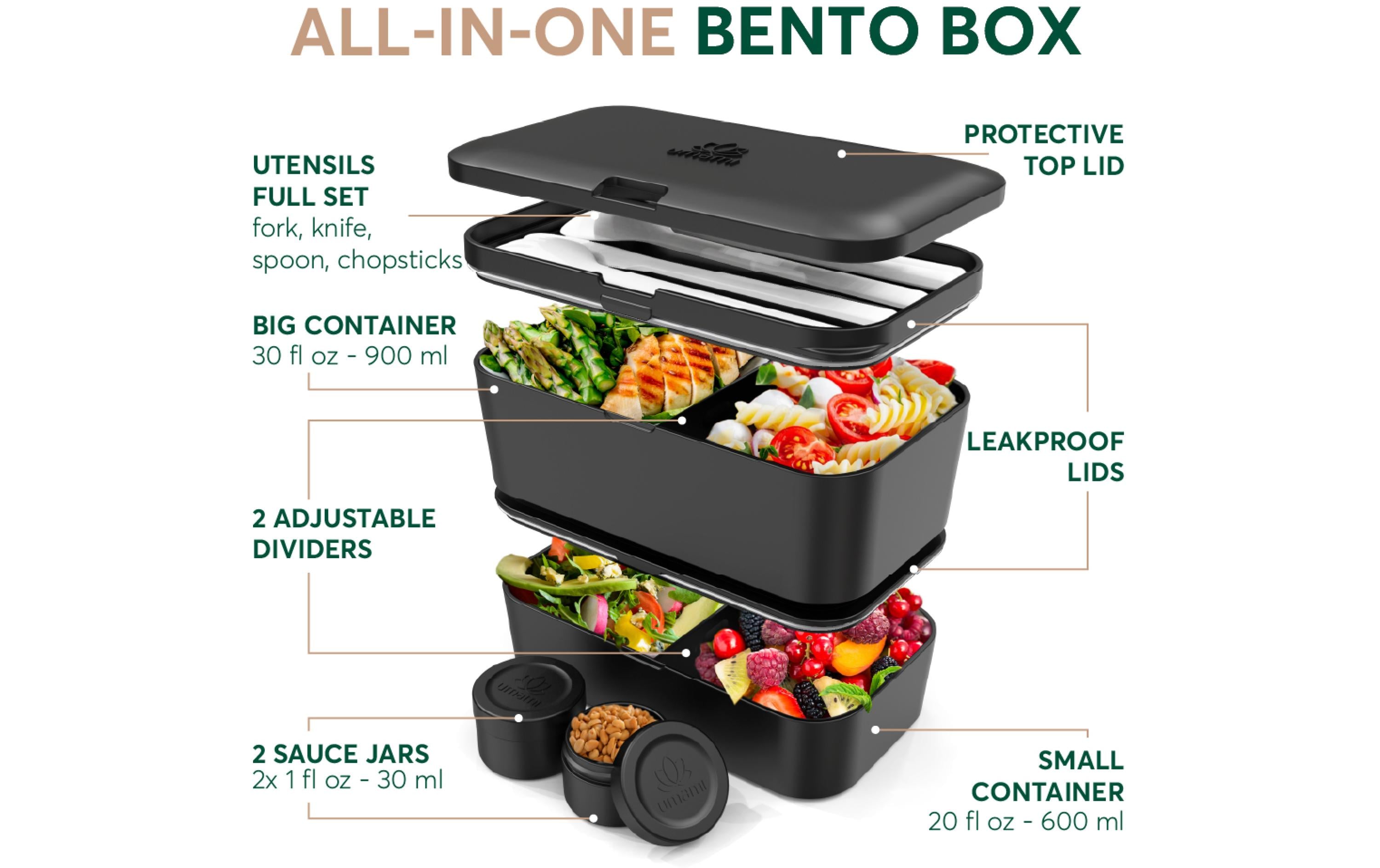 Umami Lunchbox Nestable L Cherry Black