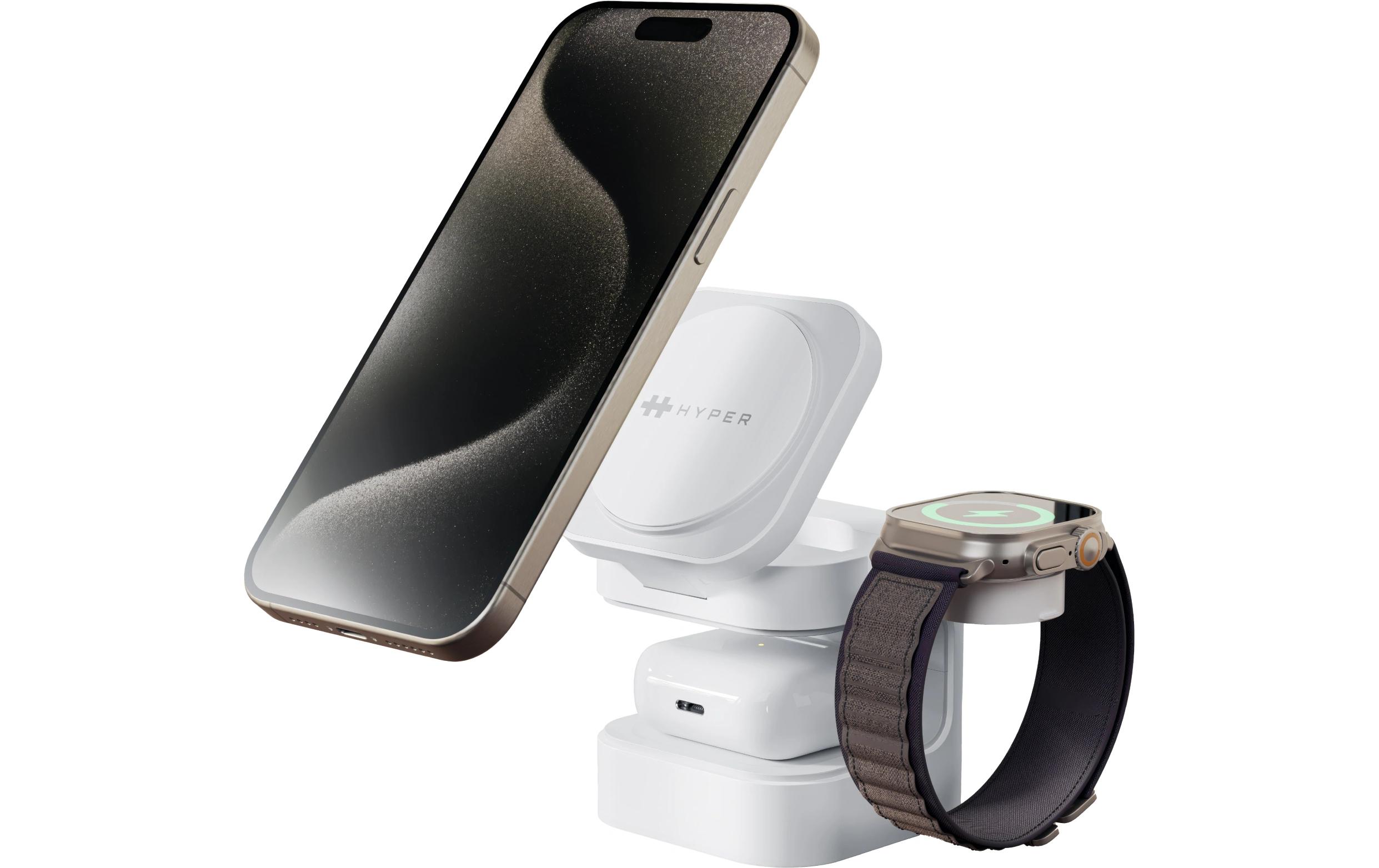 HYPER Wireless Charger Qi2 3-in-1, Weiss