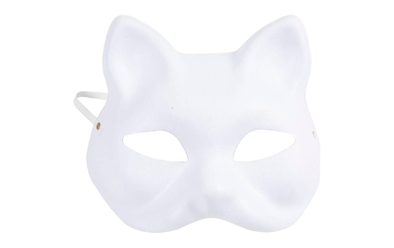 Creativ Company Katzenmaske H 17.5 cm B 18.5 weiss 1 Stk