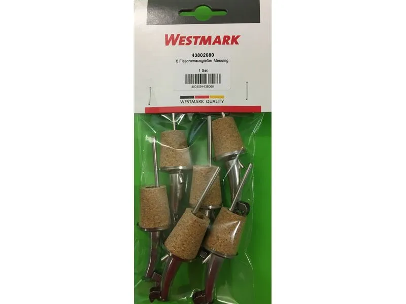 Westmark Spirituosen-Dosierer mit Kläppchen 6 Stück, Silber/Gelb Westmark Spirituosen-Dosierer mit Kläppchen 6 Stück, Silber/Gelb