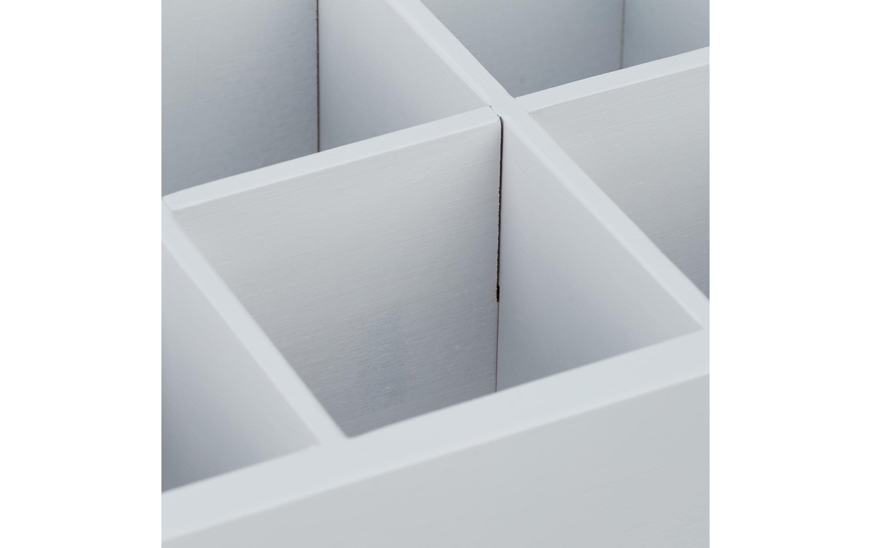 relaxdays Teebeutel-Box 8 Fächer, Transparent/Weiss