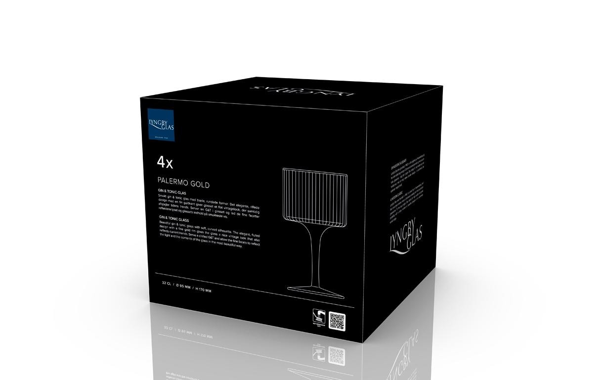 Lyngby Gin Glas Palermo Gold 4 Stück, 45 cl