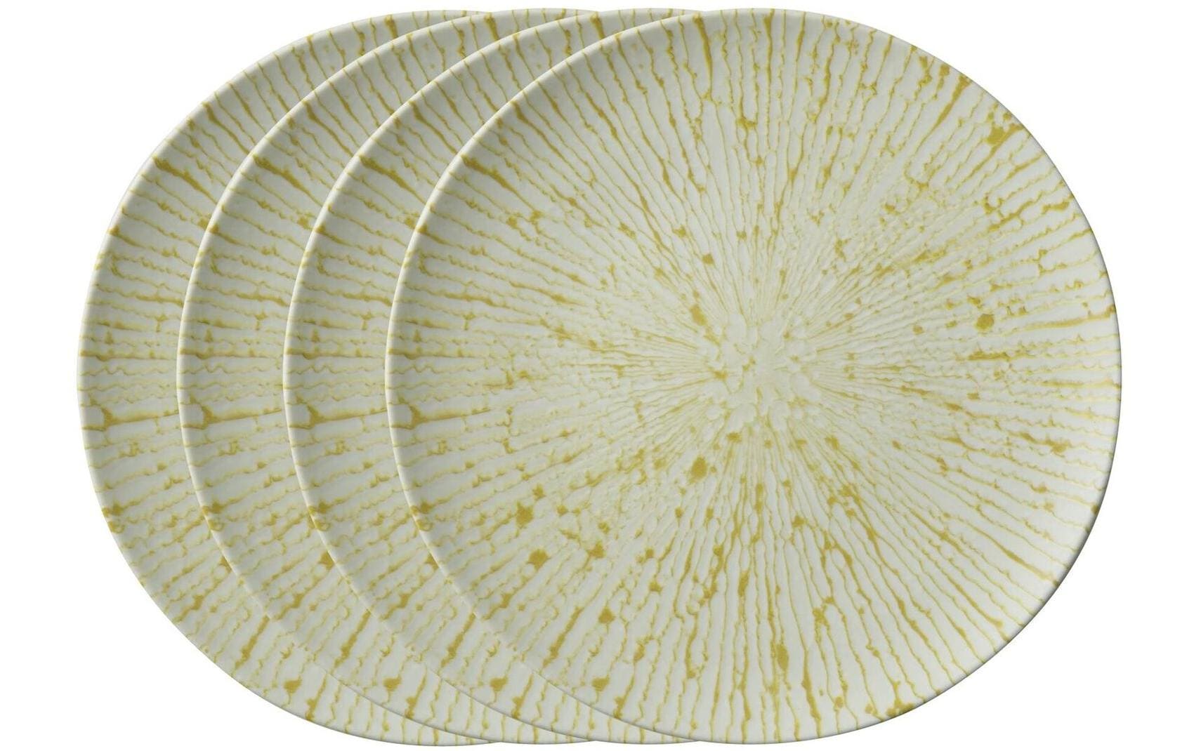 Arthur Krupp Speiseteller Golden Ray 4 Stück,Beige/Gold