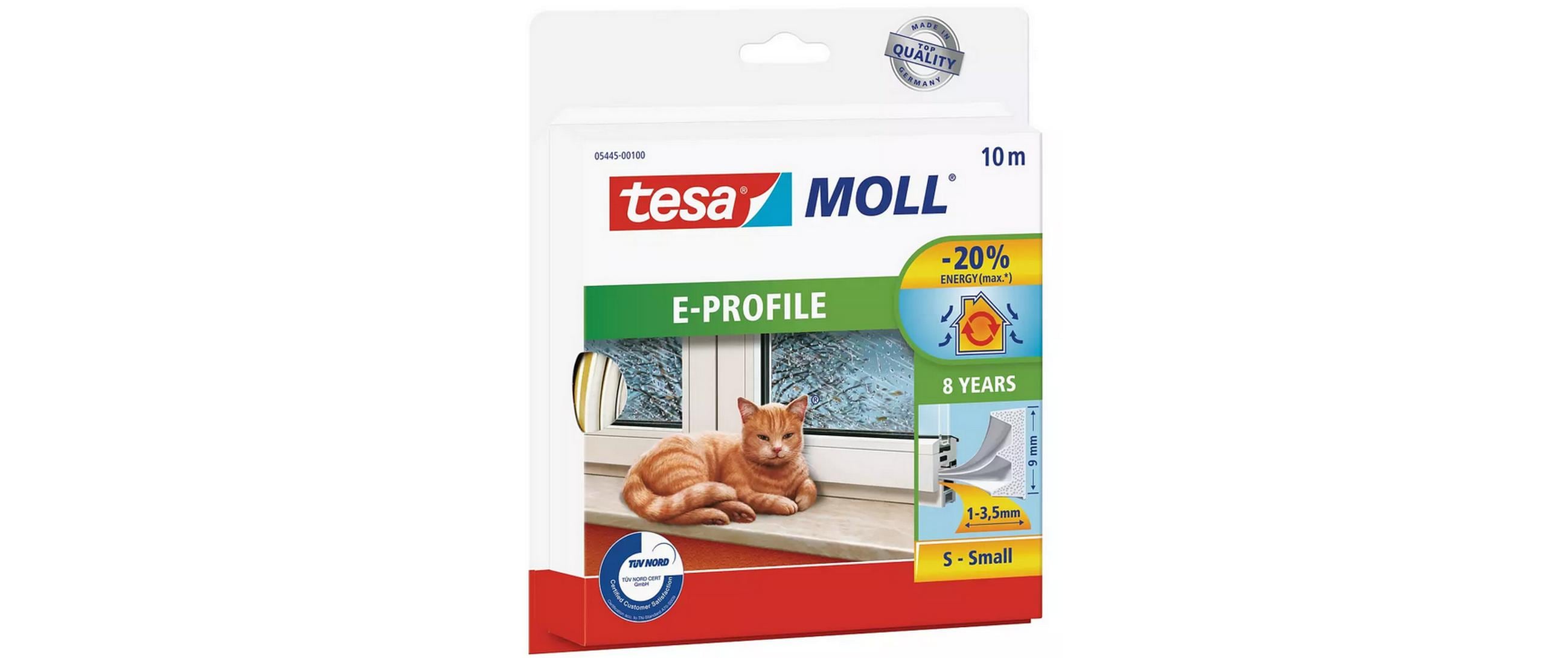 tesa Dichtungsband -Set E-Profile, 2x 10 m x 9 mm x 4 mm, Weiss