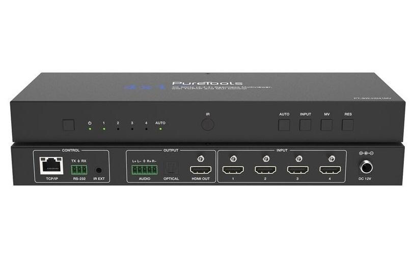 PureLink PureTools PT-SW-HD41 mV HDMI 2.0 Multi-View Switcher 4 x 1 4K 60 Hz
