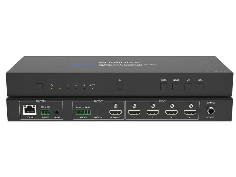 PureLink PureTools PT-SW-HD41 mV HDMI 2.0 Multi-View Switcher 4 x 1 4K 60 Hz
