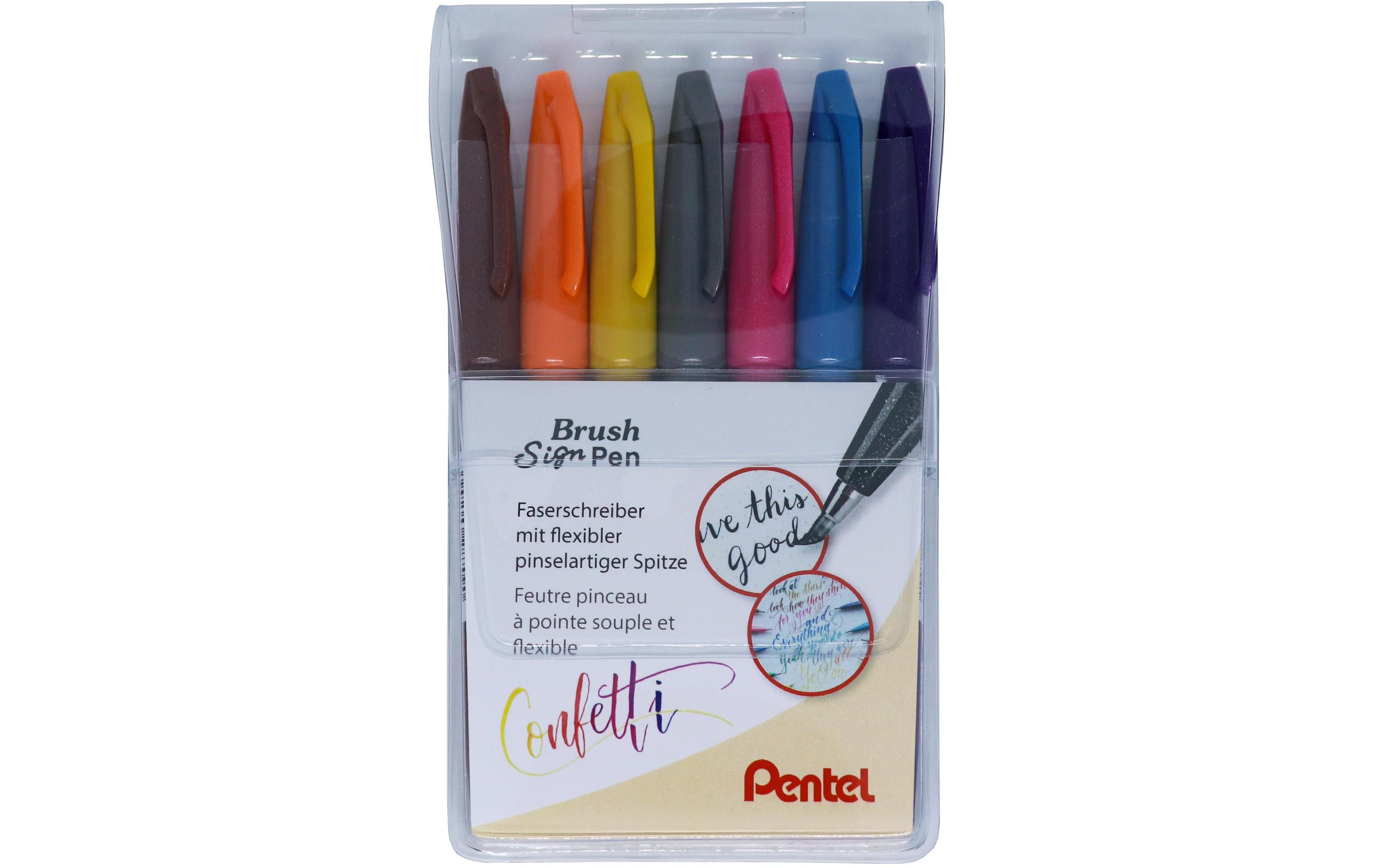 pentel Filzstift Brush Sign Pen 7 Stück