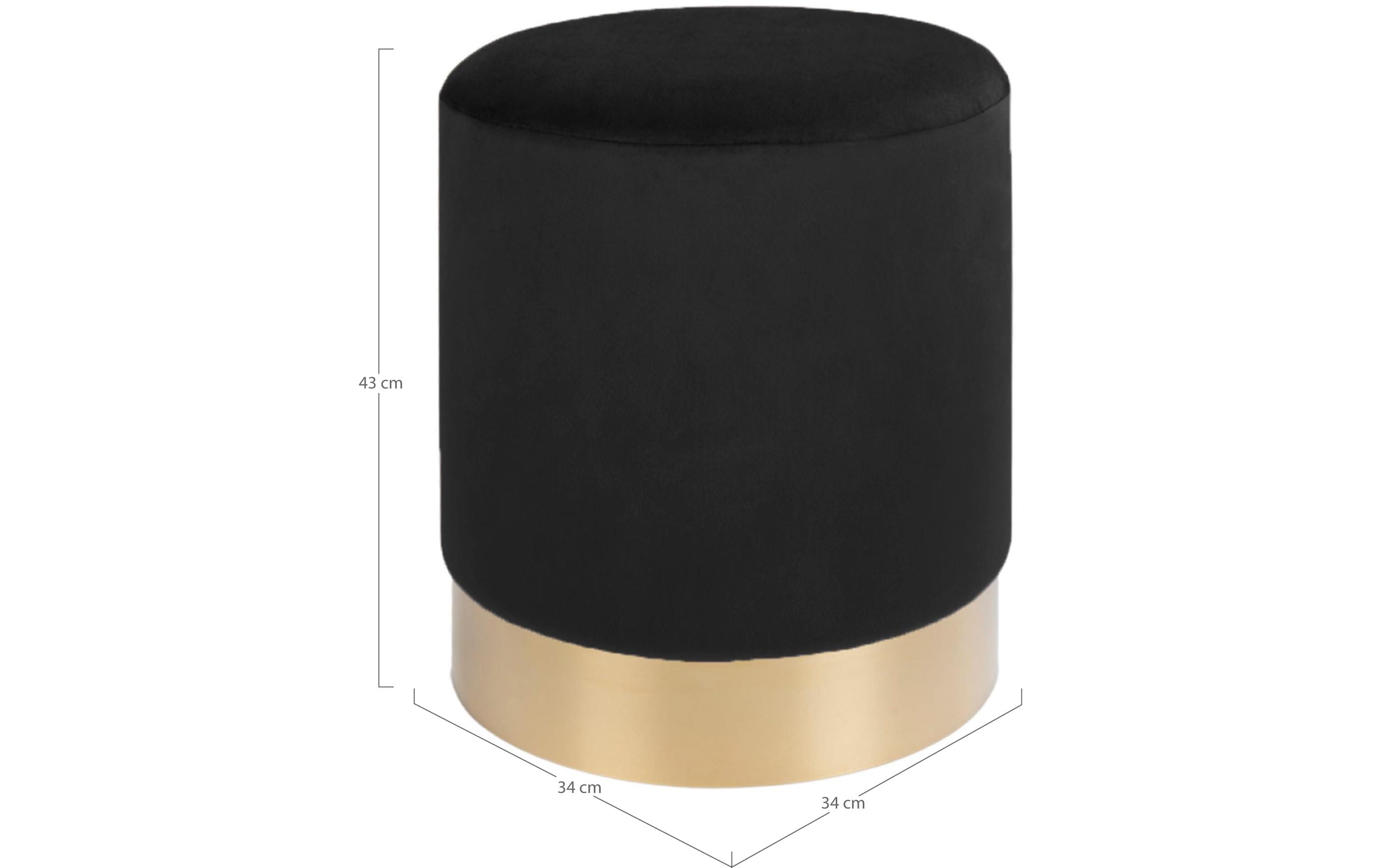 House Nordic Hocker Gamby Ø 34 cm, Messing/Schwarz