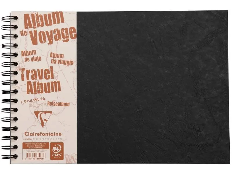 Clairefontaine Fotoalbum AgeBag A4 quer, 40 Blatt, Schwarz