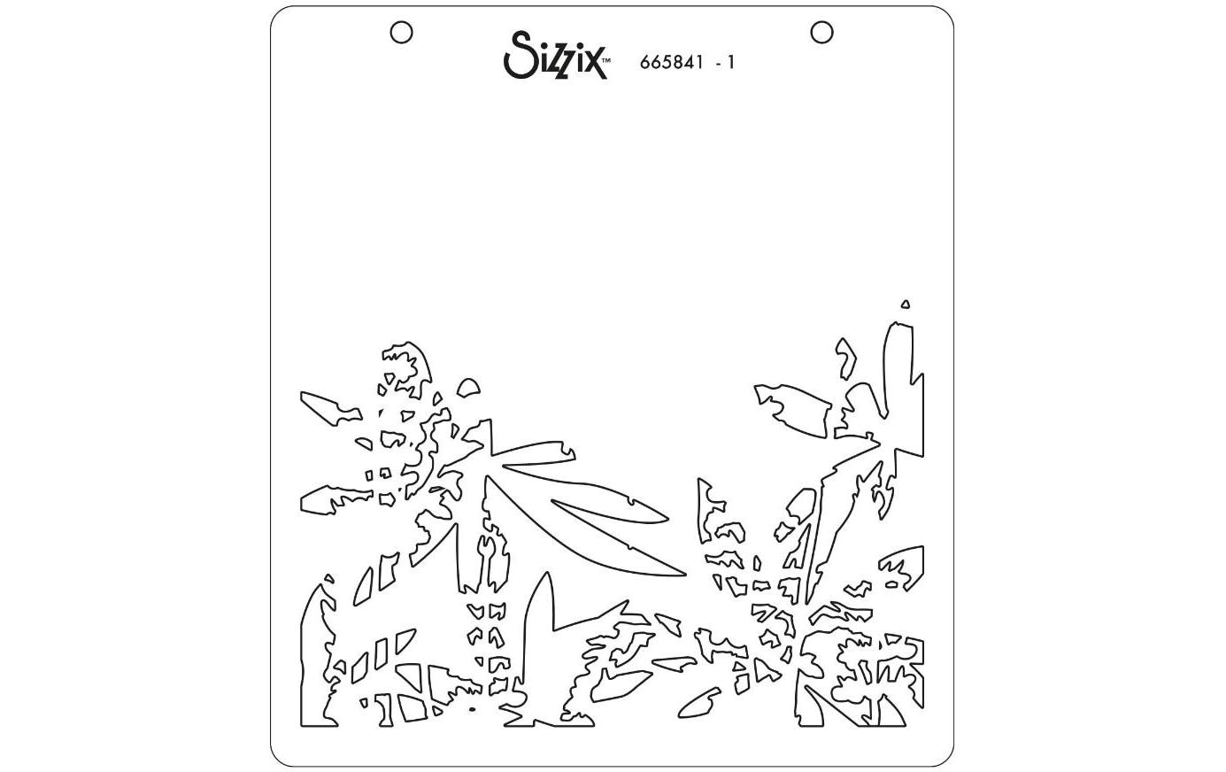 Sizzix Stempel Set Schablone Wildblumen 4er-Pack