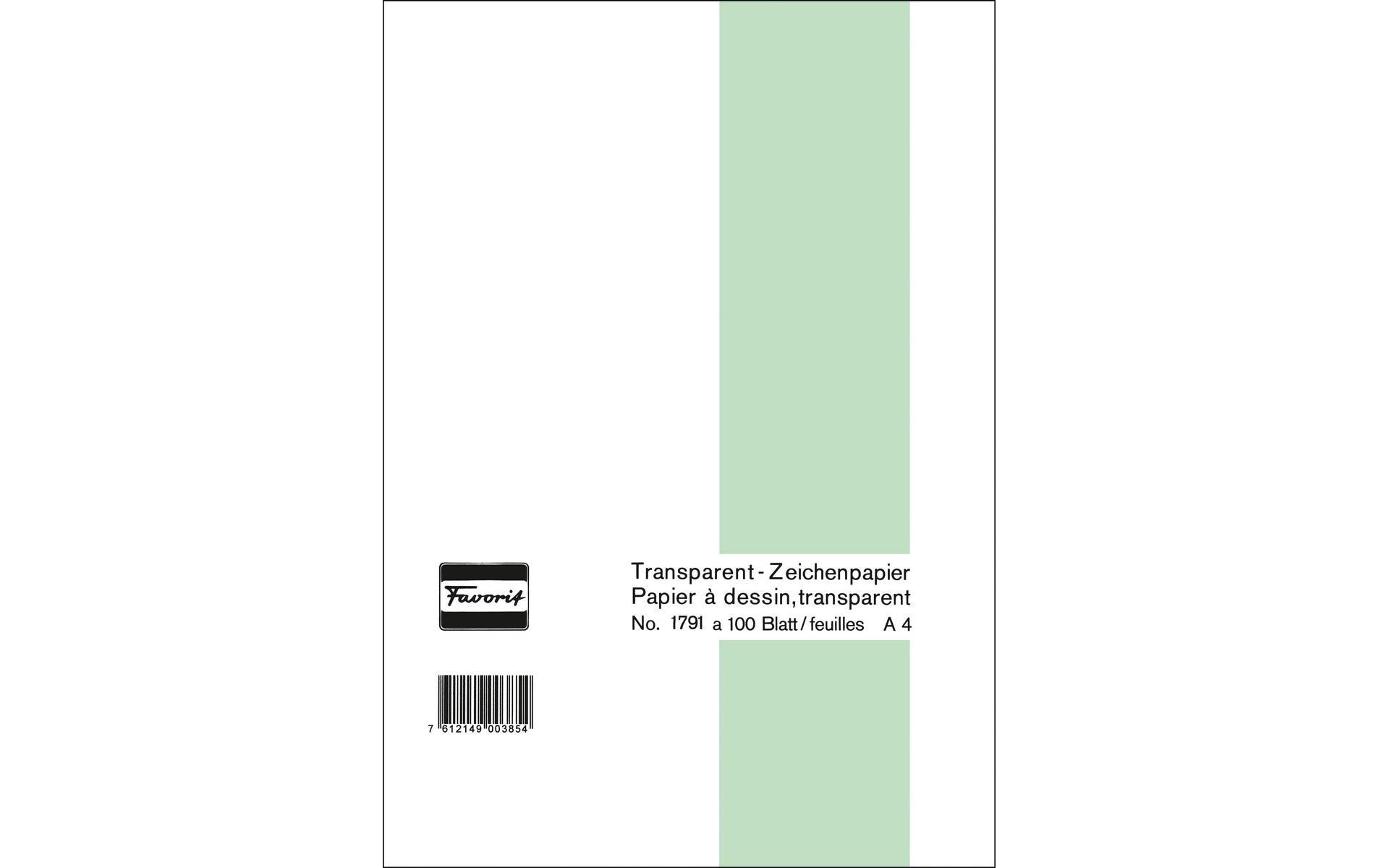 Favorit Zeichenpapier 65 g, 21 x 29.7 cm, 100 Blatt, Transparent Favorit Zeichenpapier 65 g, 21 x 29.7 cm, 100 Blatt, Transparent