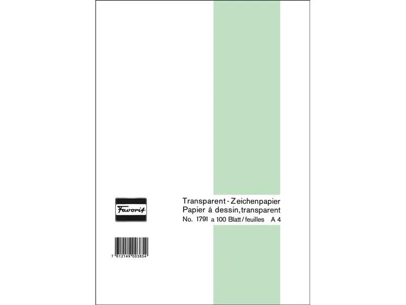 Favorit Zeichenpapier 65 g, 21 x 29.7 cm, 100 Blatt, Transparent