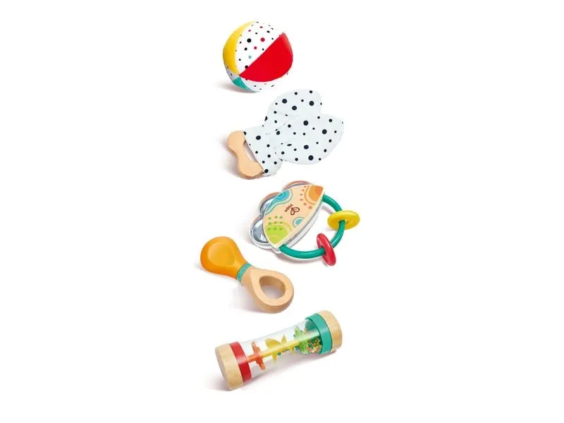 Hape Musikspielzeug 5-in-1-Baby-Sensorik-Set 5-tlg Hape Musikspielzeug 5-in-1-Baby-Sensorik-Set 5-tlg