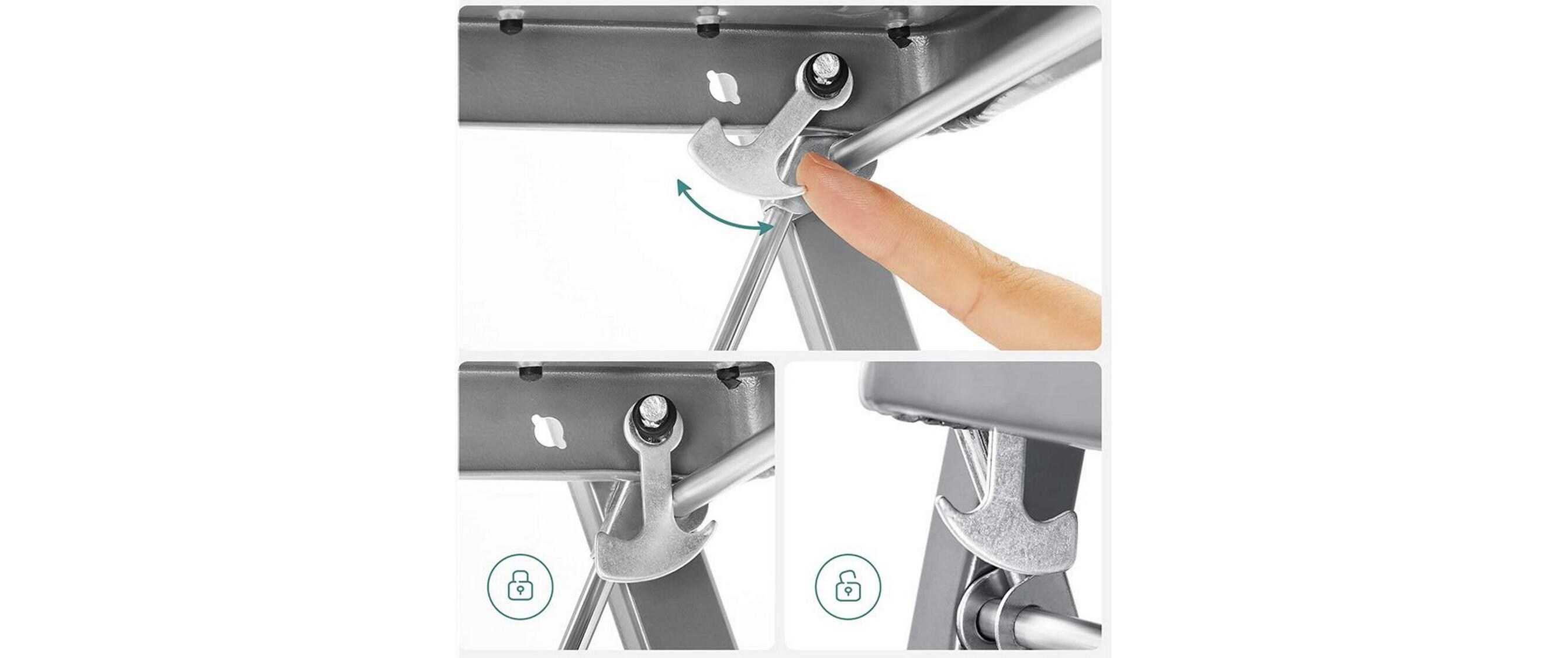 Songmics Trittleiter Grau-Schwarz