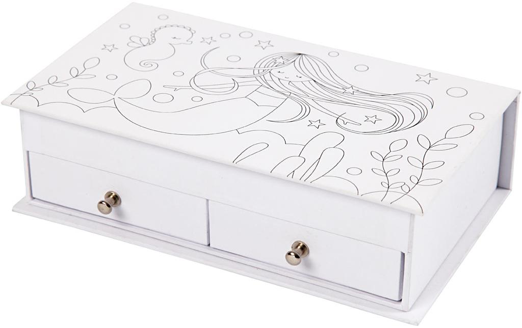 Creativ Company Papp-Schachtel Meerjungfrau 1 Stück, Weiss