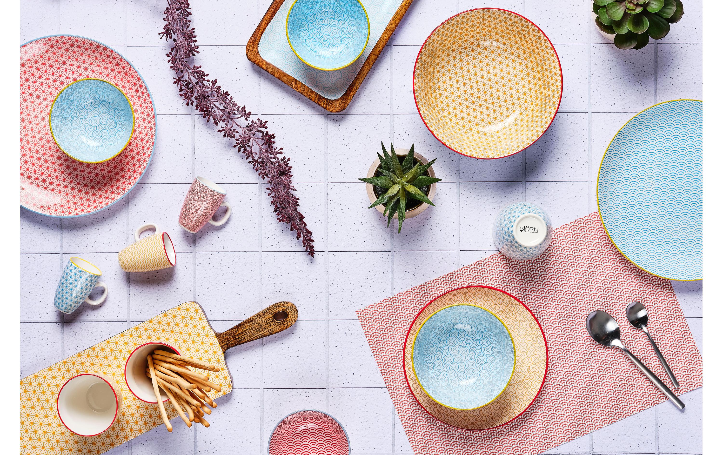 Björn Suppen- & Pastateller Pattern Ø 21 cm, 6 Stück, Mehrfarbig