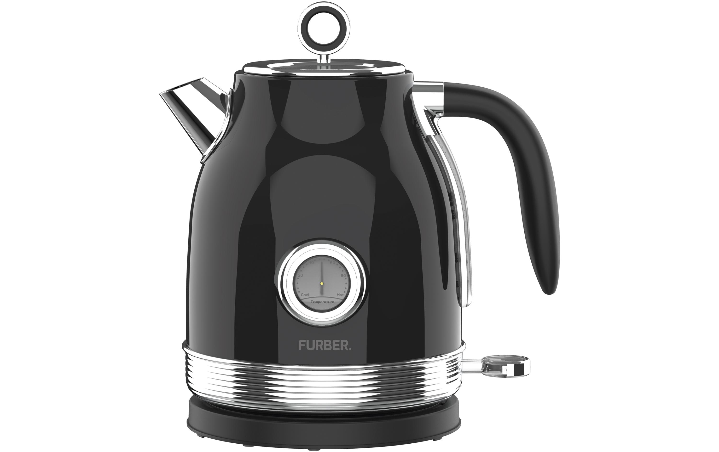 FURBER Wasserkocher Brando 1.7 l, Schwarz glanz