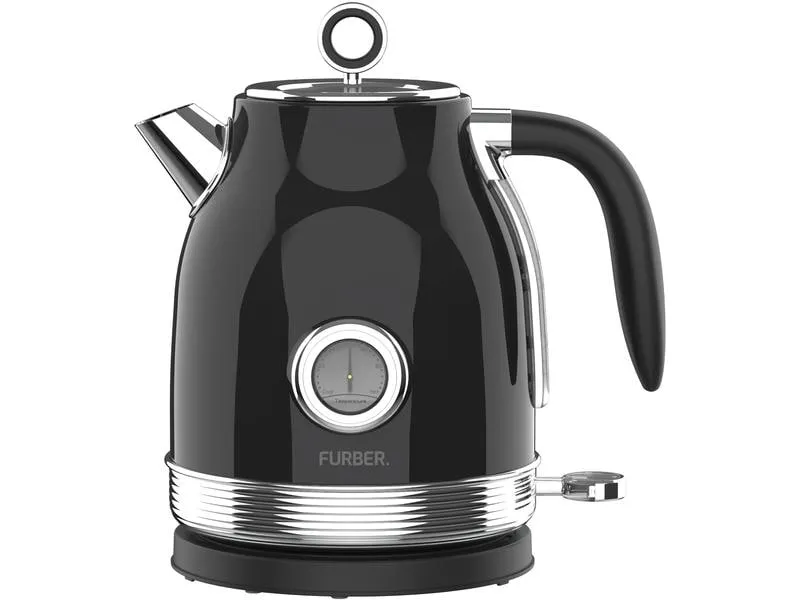 FURBER Wasserkocher Brando 1.7 l, Schwarz glanz