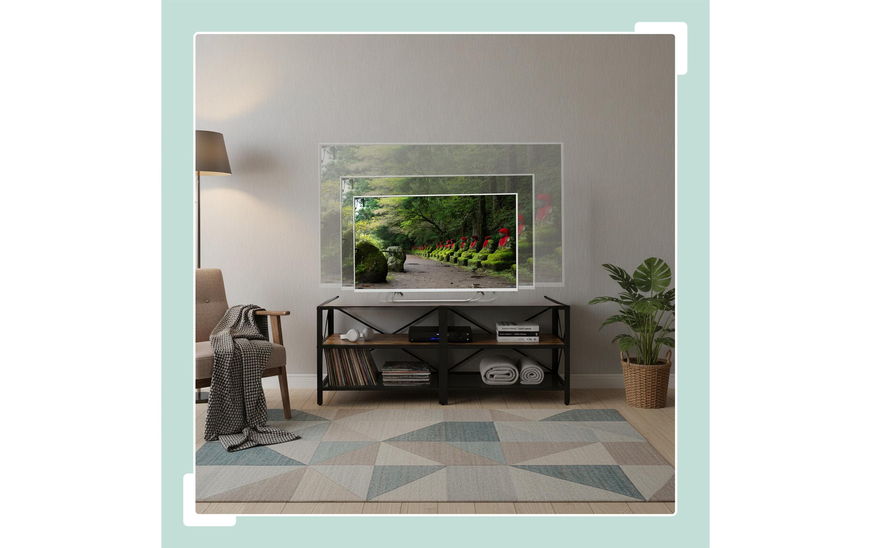 relaxdays TV-Möbel für 60 Zoll TV 52 x 140 cm Schwarz