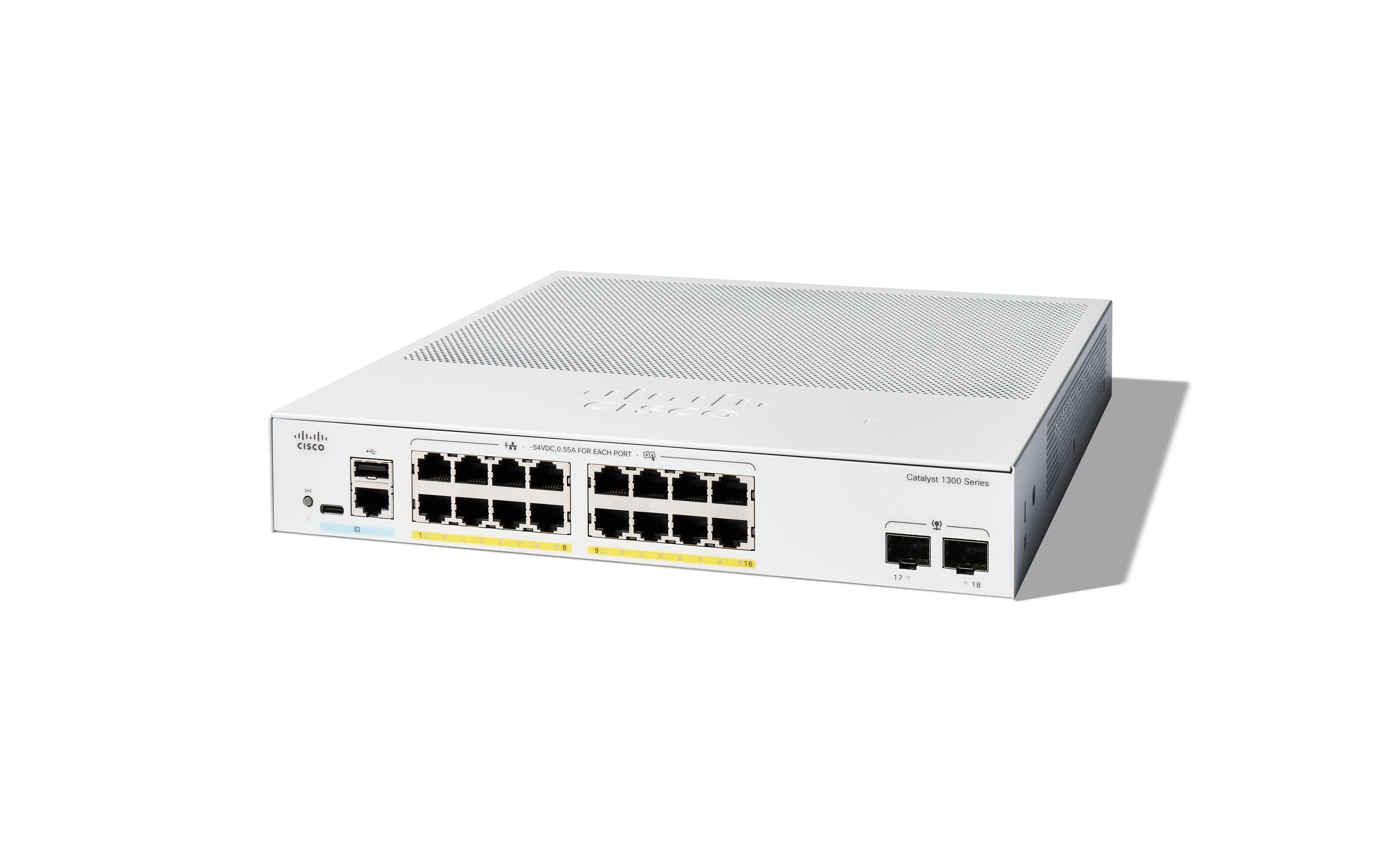 Cisco PoE+ Switch Catalyst C1300-16FP-2G 18 Port Cisco PoE+ Switch Catalyst C1300-16FP-2G 18 Port